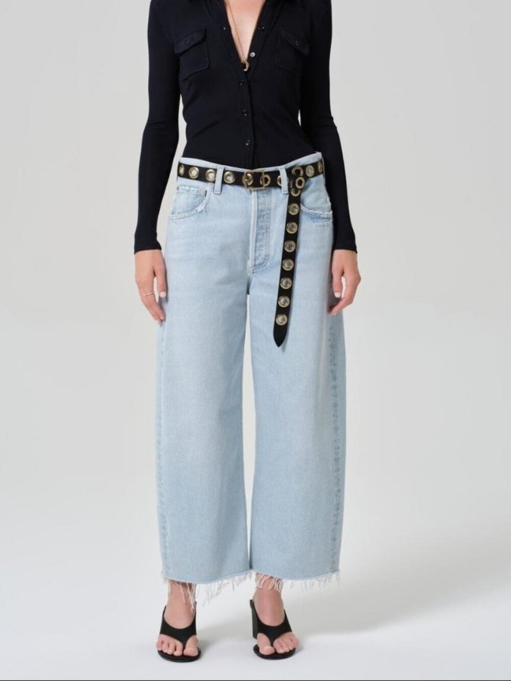 Citizens Of Humanity AYLA Wide Leg Jean Size 27 New Raw Hem Crop - Picture 1 of 15